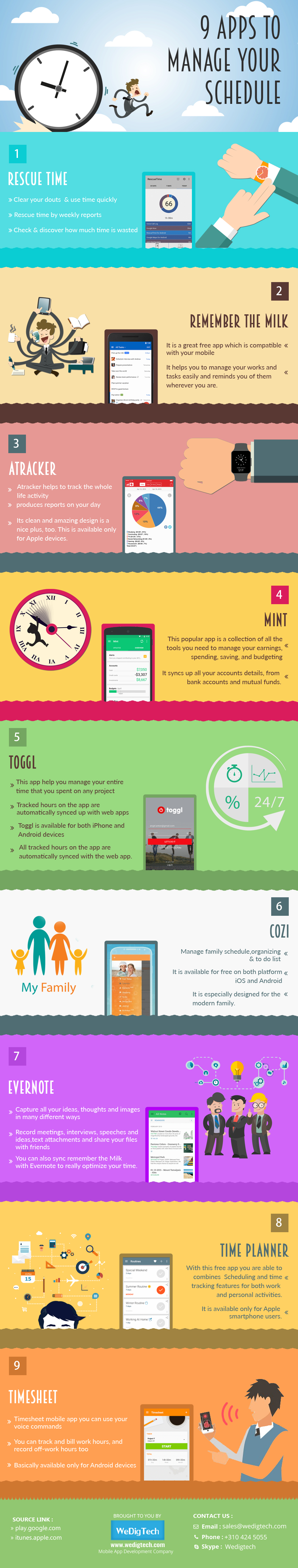 9 Apps Manage Schedule - Time Scheduling App InfoGraphics